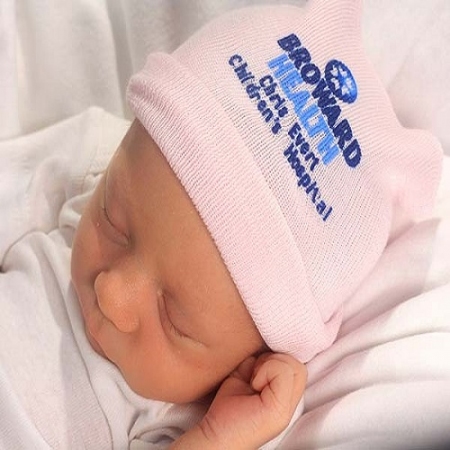 Two-Ply Hospital Baby Hats with 2 Color Logo #BC-620WL2