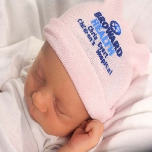 Two-Ply Hospital Baby Hats with 2 Color Logo #BC-620WL2